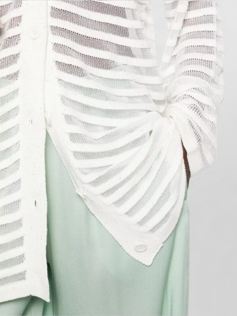 Fabiana Filippi Longline Sleeveless Striped Silk Nylon Top