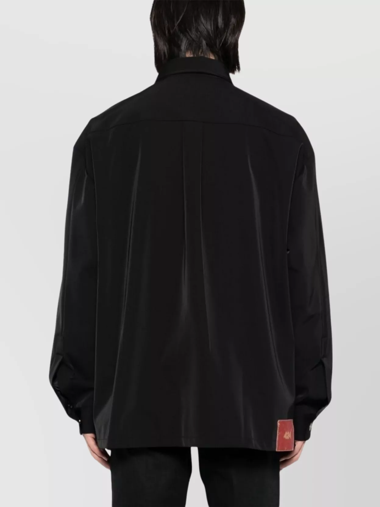 Shop 424 Logo Shirt Box-pleat Detail In Black