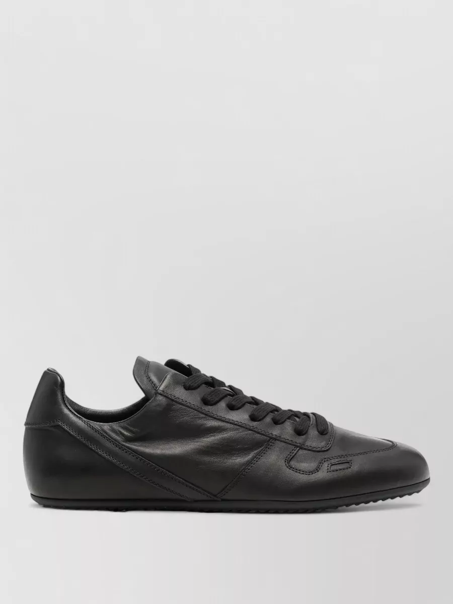 Rick Owens Low Top Sneakers Rubber Sole Round Toe