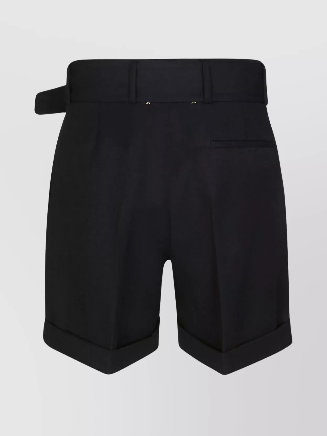 Golden Goose Pleated Tailored Shorts Cuffed Hem In Black