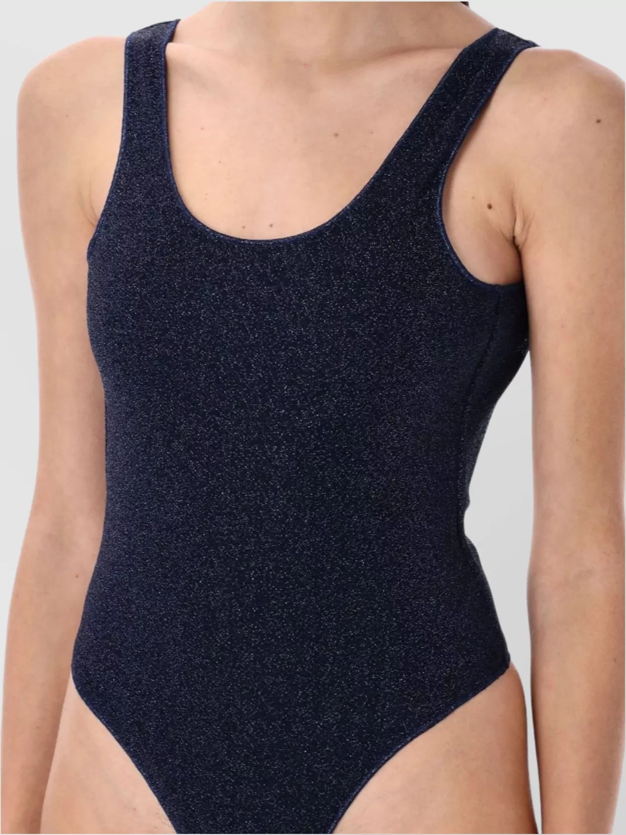 Oseree Glitter Finish Sporty Swimsuit With High-cut Legs