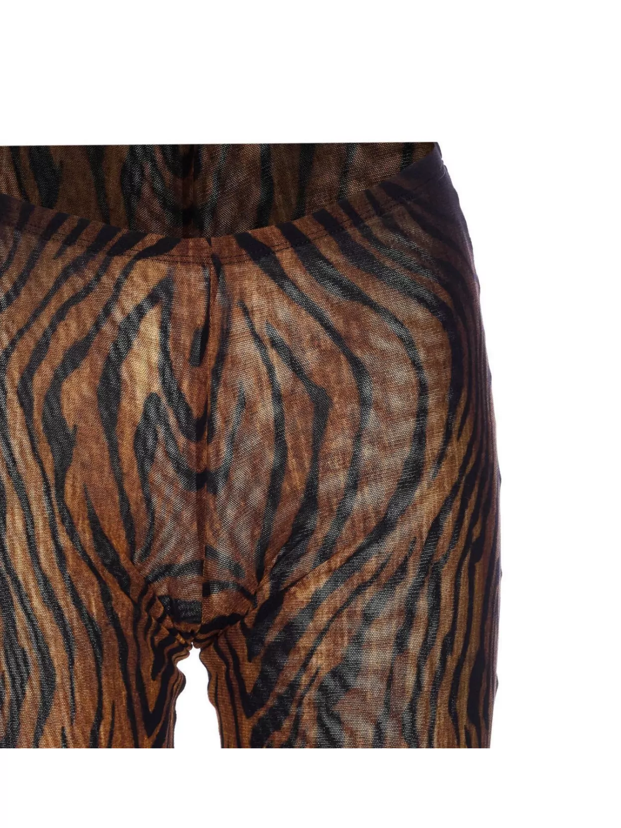 Jean Paul Gaultier Animal Print Sheer Fabric Trousers In Brown