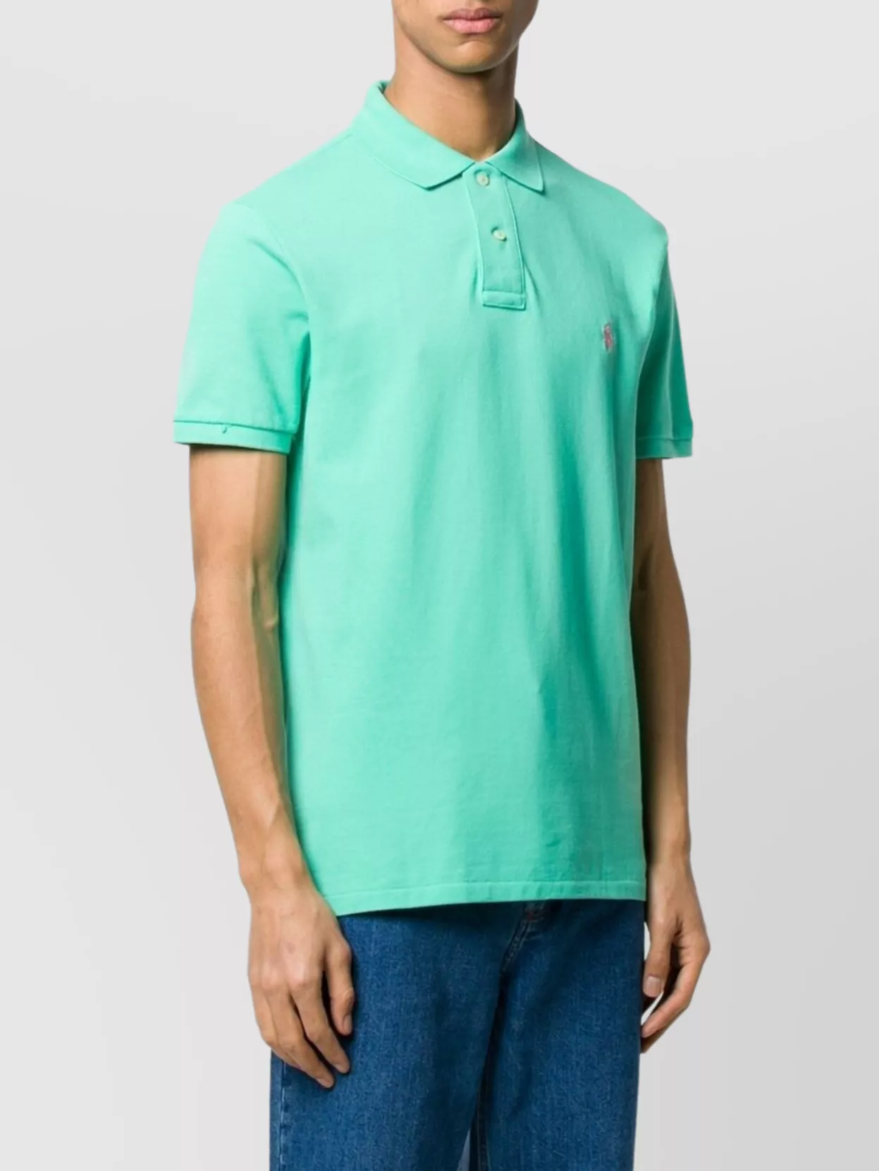 Ralph Lauren Logo Polo Shirt With Ribbed Collar