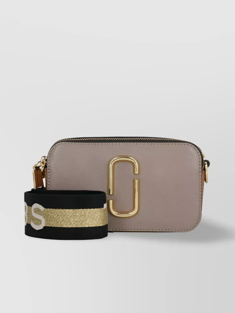 Marc Jacobs The Logo Strap Snapshot Shoulder Bag In Beige
