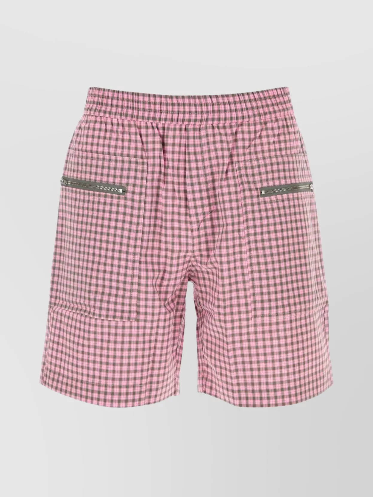 Gimaguas Embroidered Cotton Bermuda Shorts With Checked Pattern In Pink
