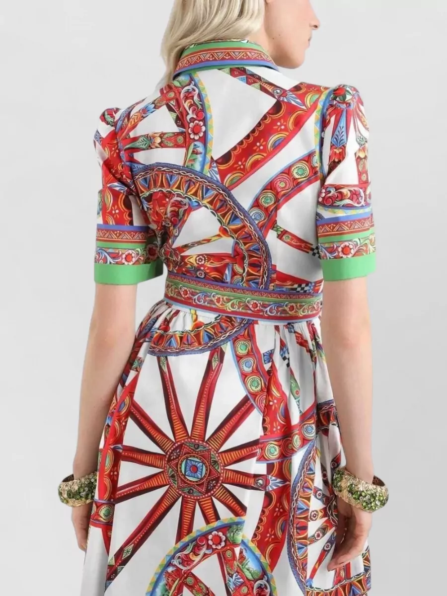Dolce&Gabbana Printed Cotton Midi Dress
