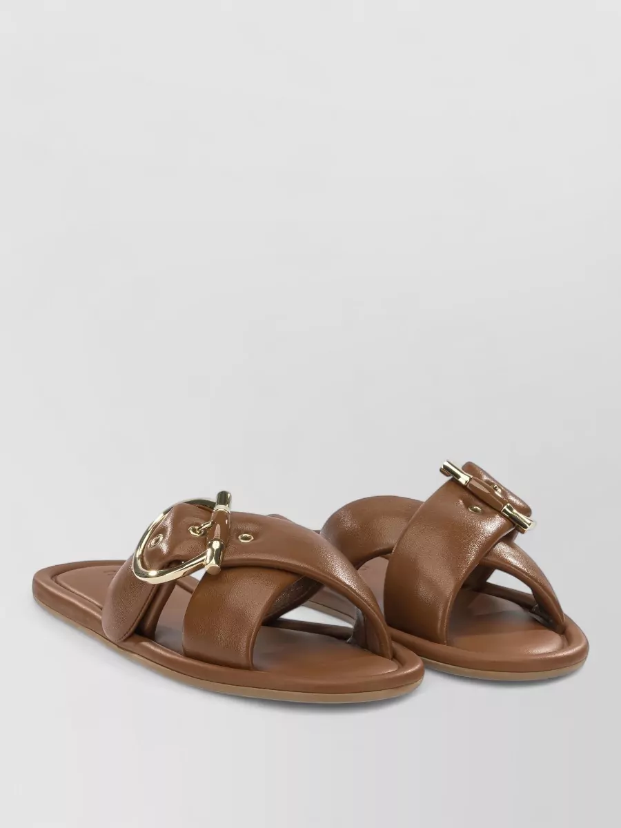 Ferragamo leather elyzia slides