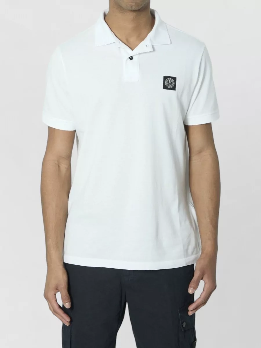 Stone Island Cotton slim-fit short-sleeve polo shirt