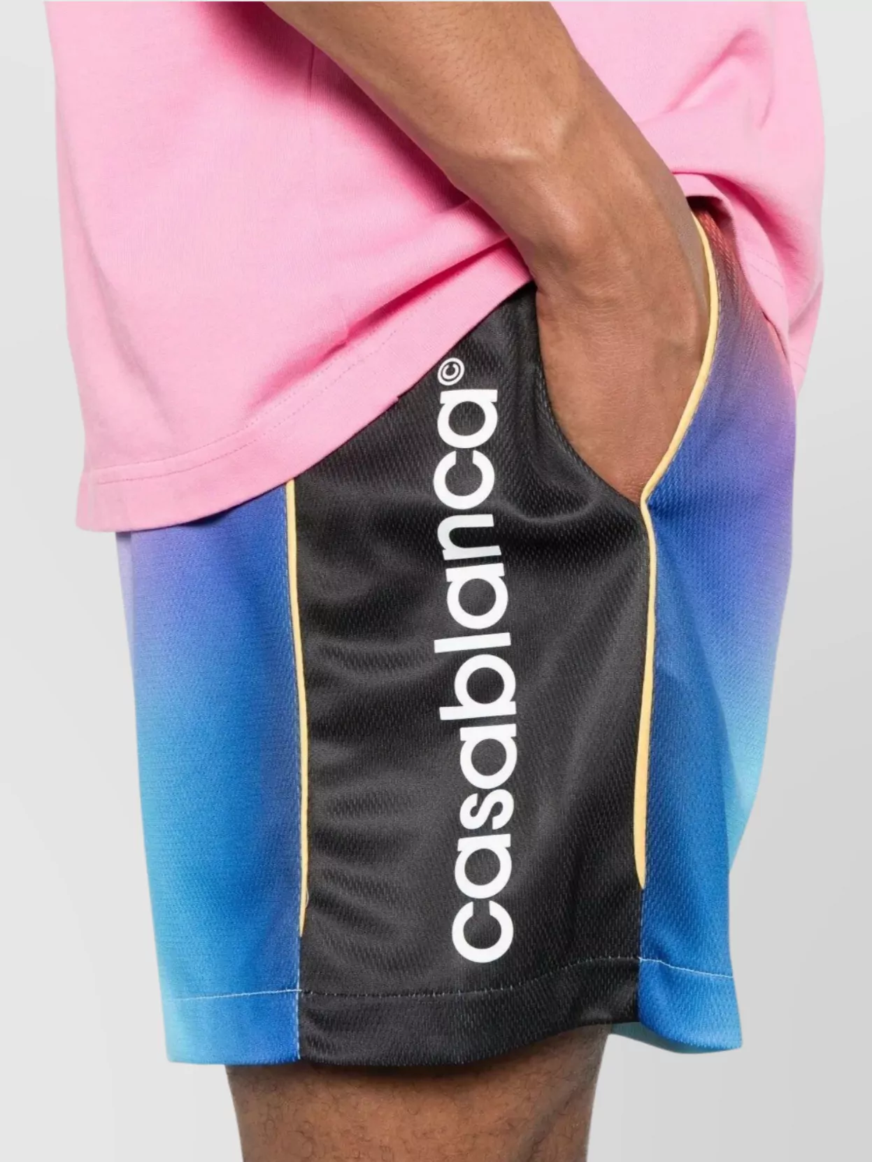 Casablanca Drawstring Elastic Waistband Football Shorts