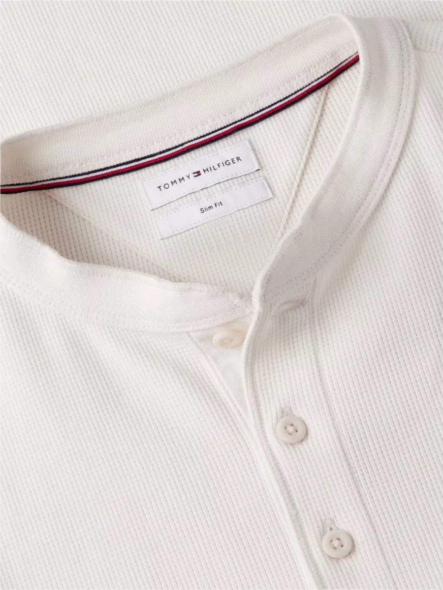 Tommy Hilfiger Waffle-Knit Slim-Fit Long-Sleeve Henley T-Shirt