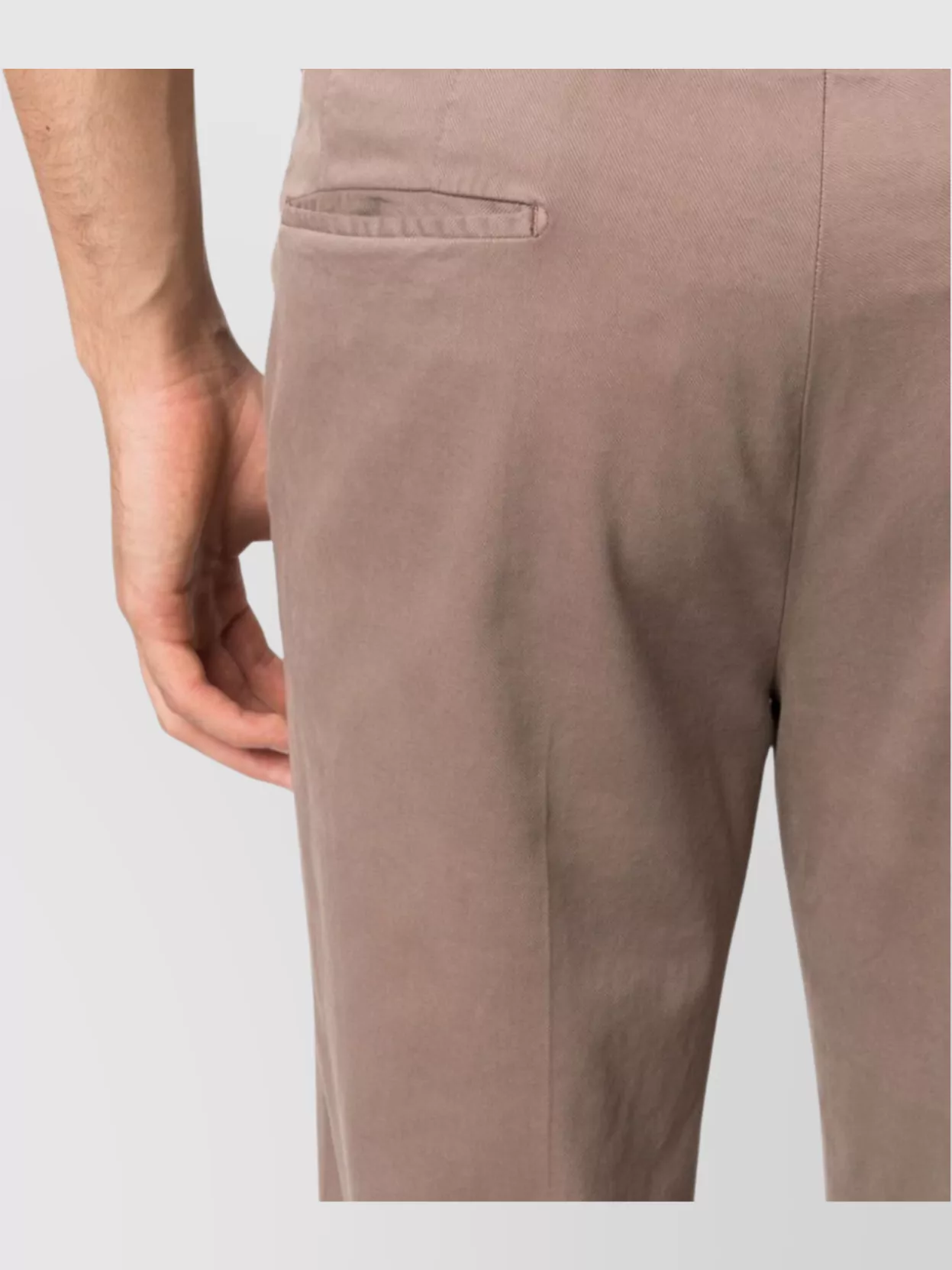 Incotex Cropped Cotton Trousers Featuring Pockets In Brown