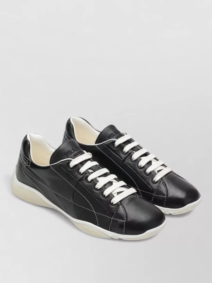 Prada leather low-top sneakers