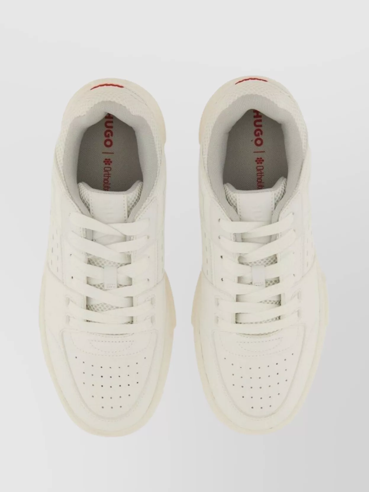 Hugo Round Toe Perforated Sneakers Rubber Sole