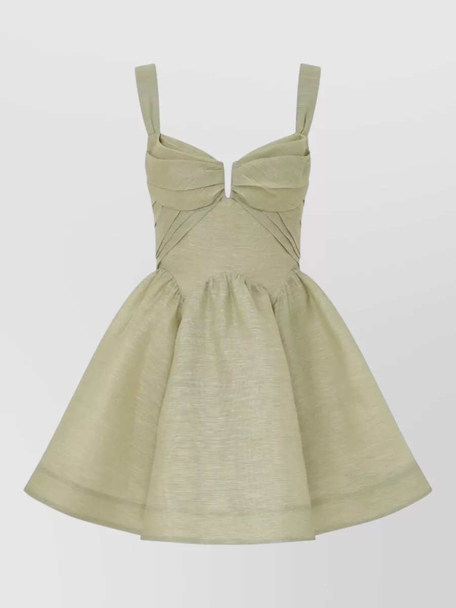 Zimmermann Silk linen draped mini dress