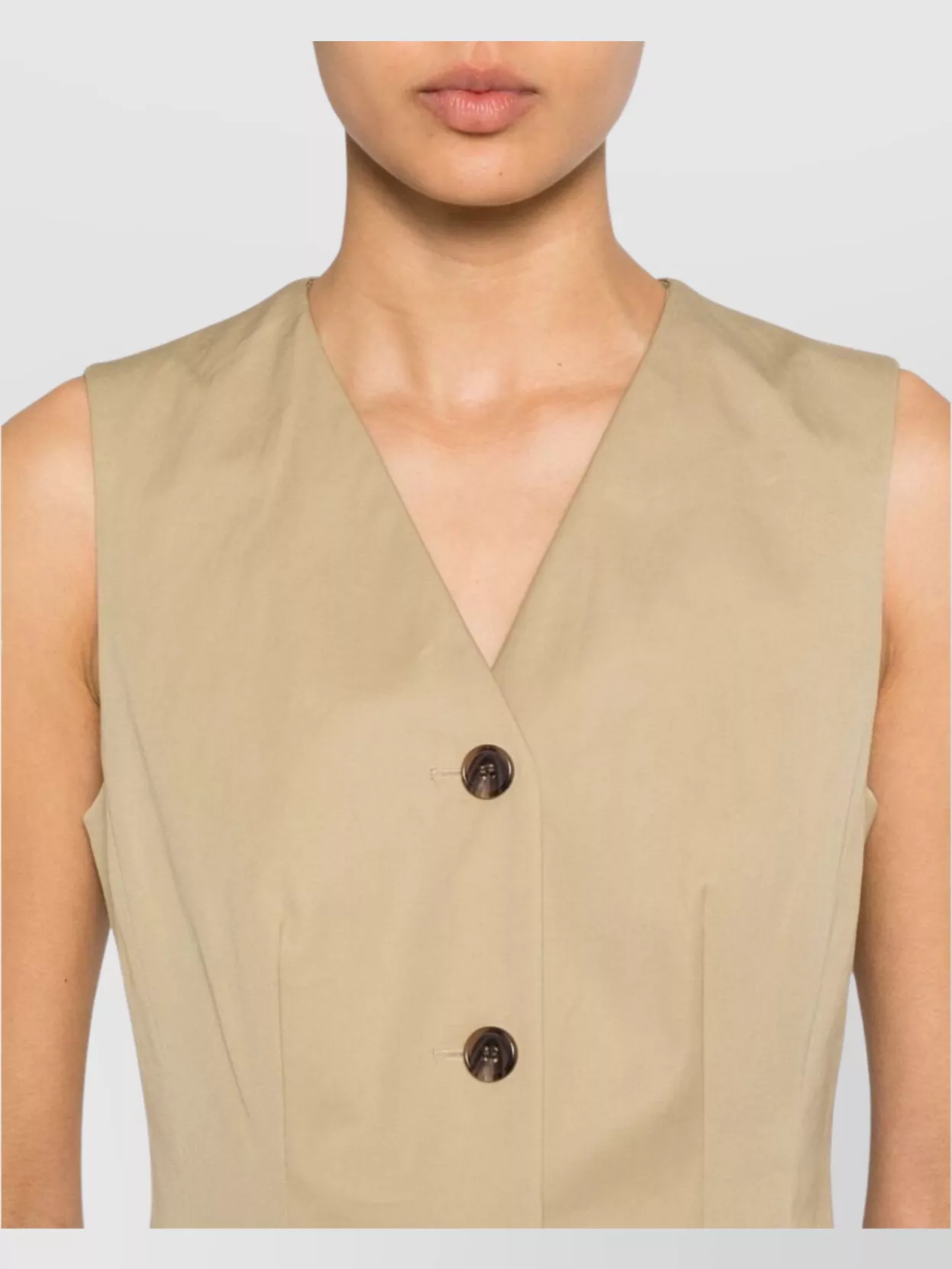 Theory Sleeveless V-Neck Blazer Knee Length