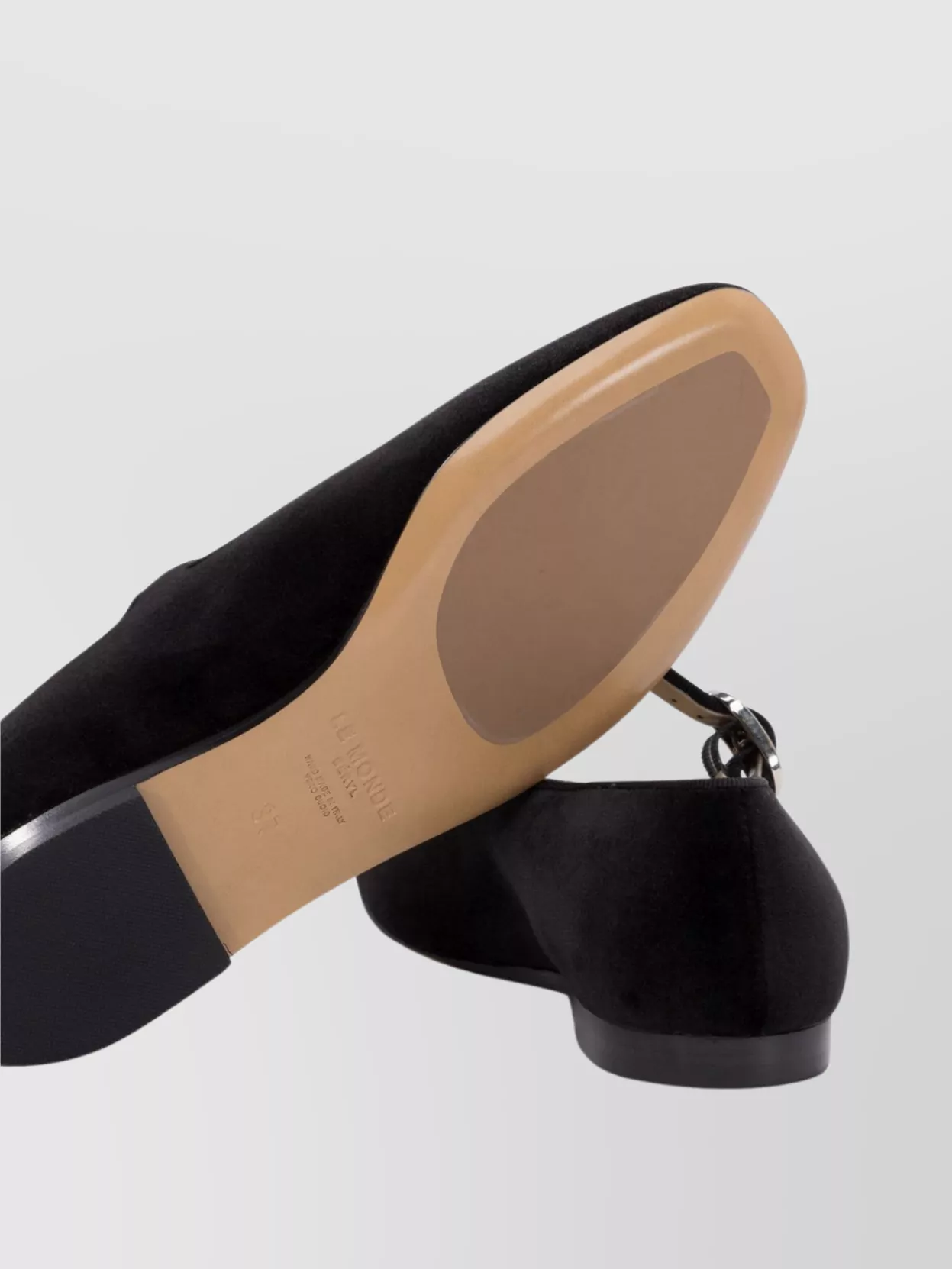 Shop Le Monde Beryl Almond Toe Flat Sole Suede Ballerinas