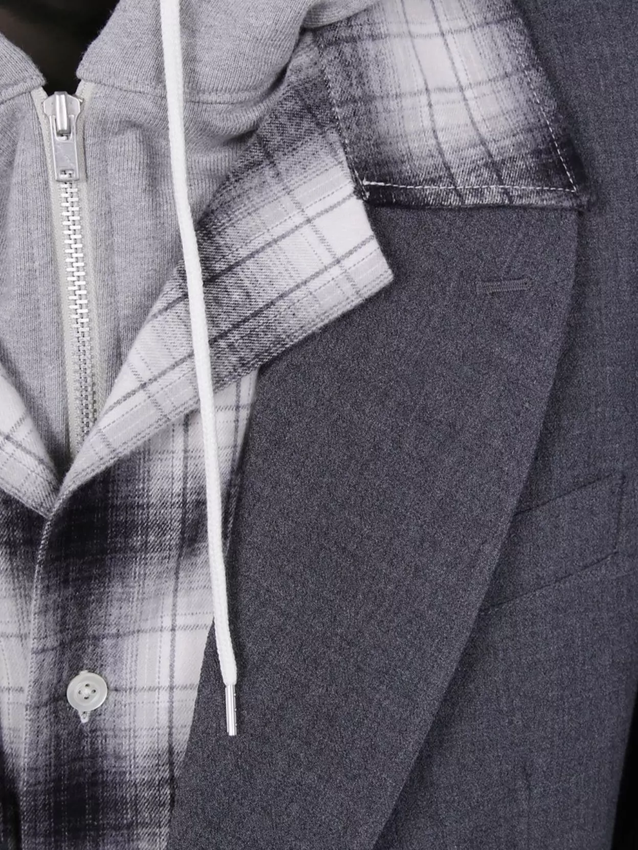 Maison Mihara Yasuhiro Hooded Blazer Featuring Front Pockets