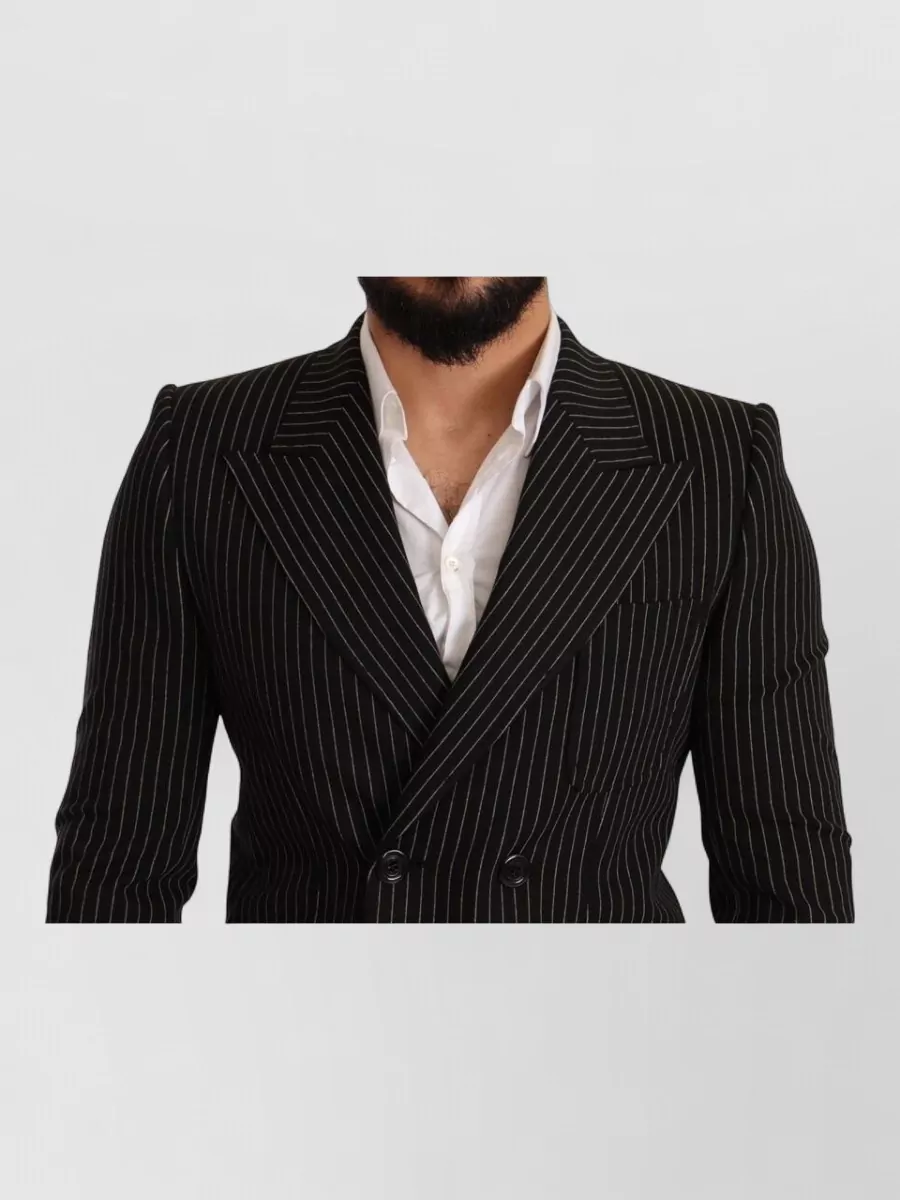 Dolce&Gabbana Wool Striped Slim-Fit Double-Breasted Blazer
