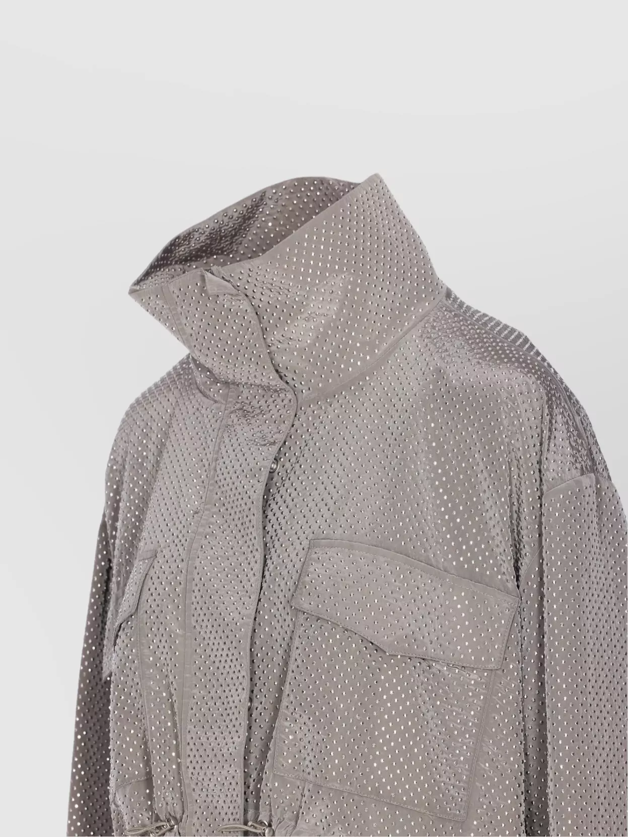Pinko Drawstring Waist Parka Strass