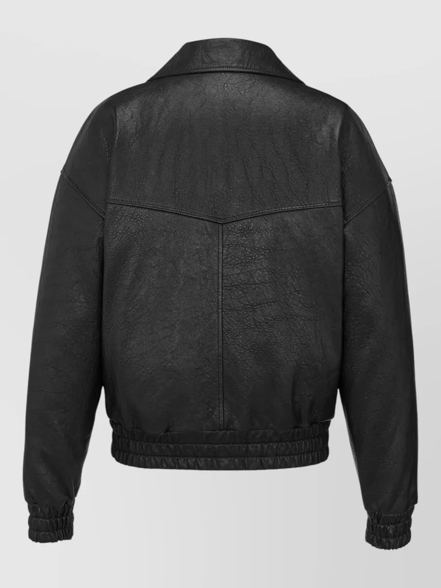 Saint Laurent Lamb Leather Stand Collar Jacket