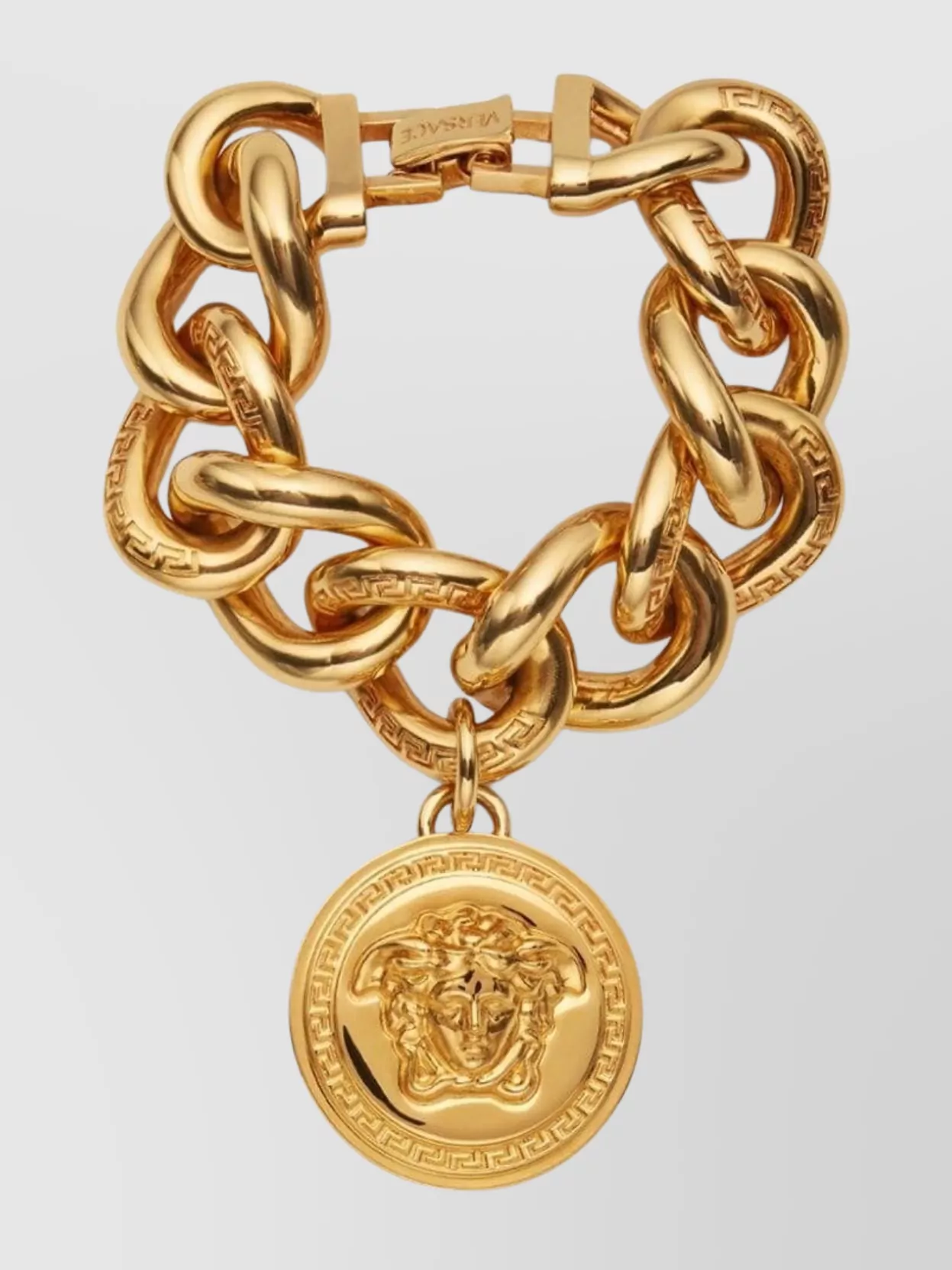 Shop Versace Bold Chain Link Bracelet With Medusa Head Charm