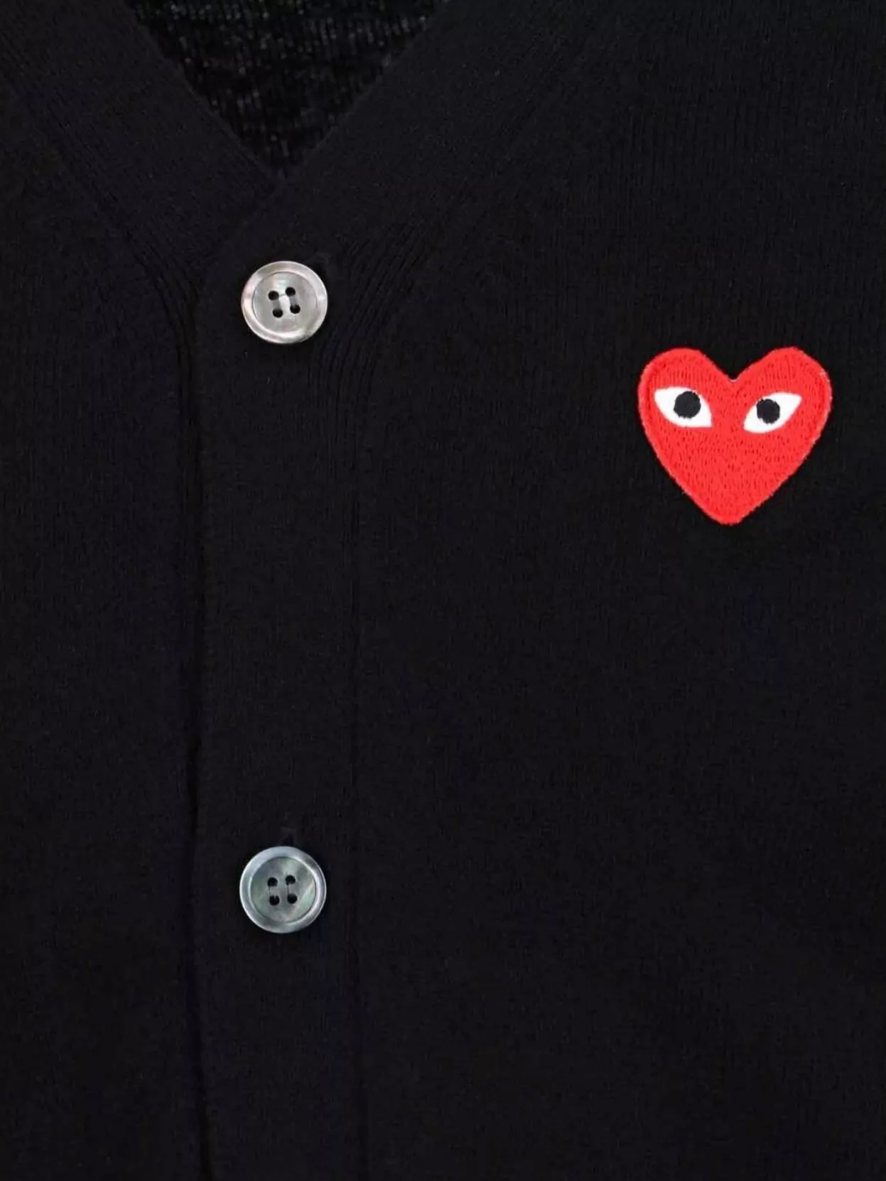 Comme Des Garçons Play Crewneck With Ribbed Cuffs And Hem
