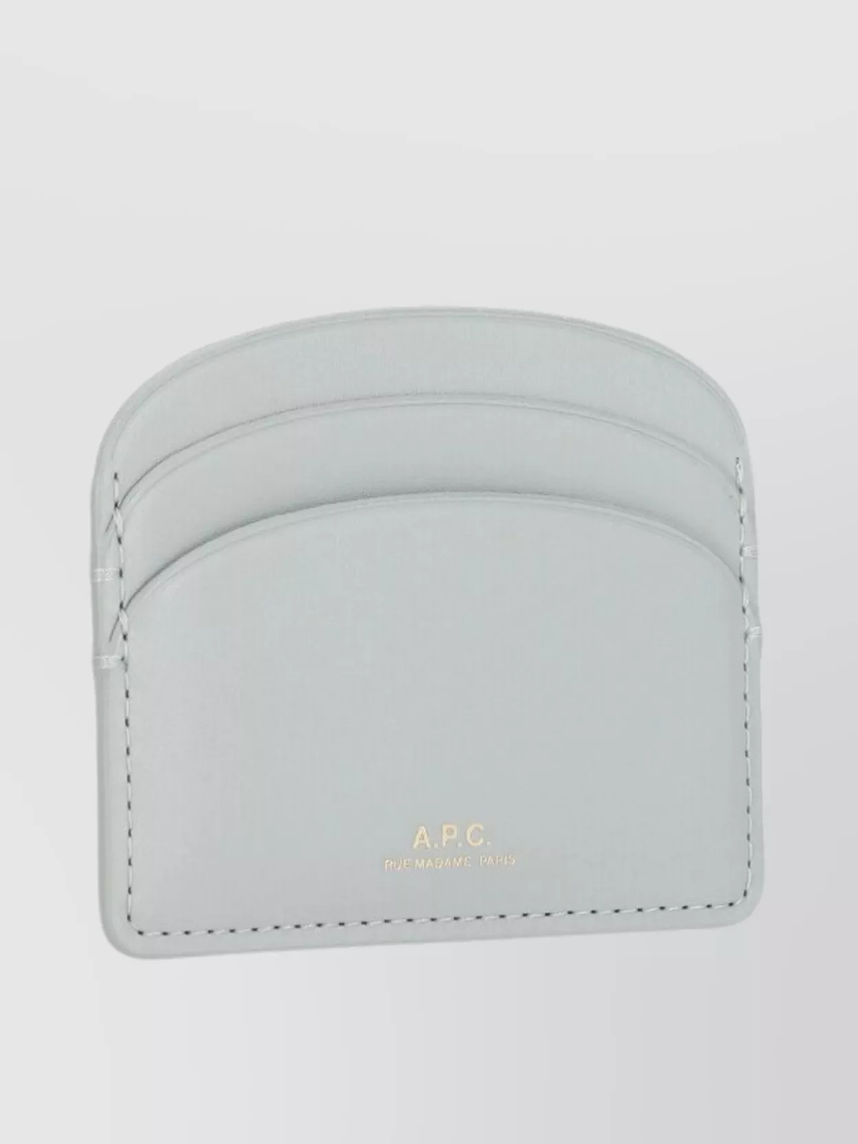 Apc Compact Leather Card Holder With Stitched Detailing In Neutral