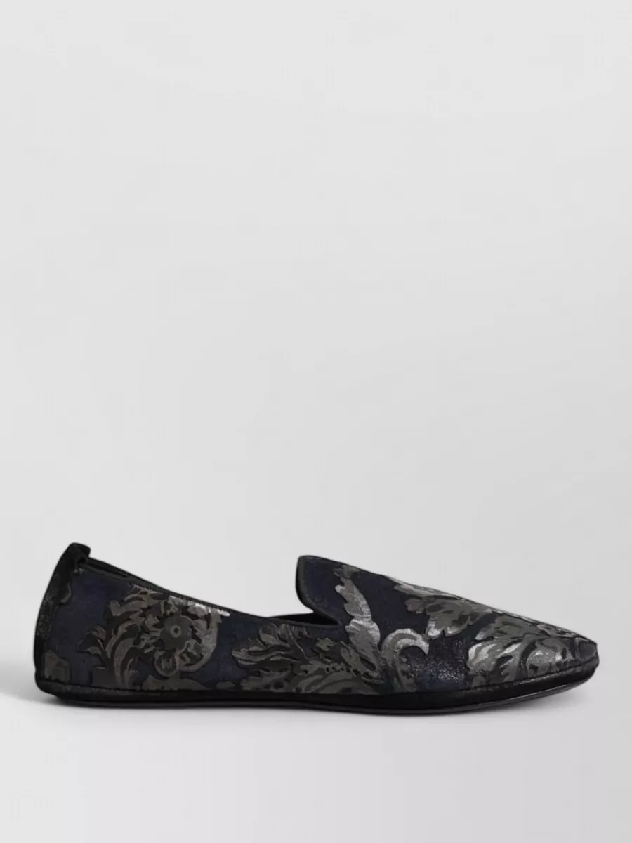 Dolce&Gabbana Leather Jacquard Slippers