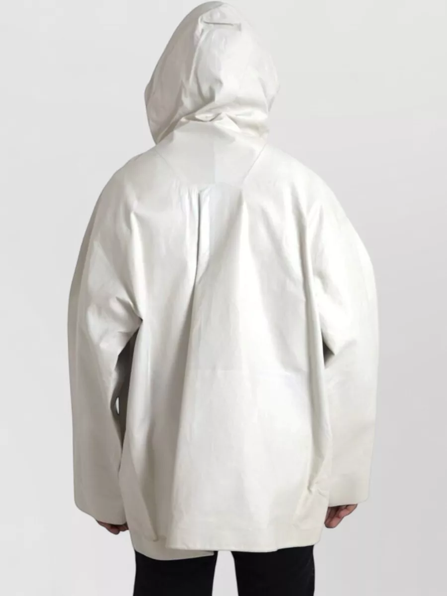 Bottega Veneta Leather Oversized Hooded Jacket