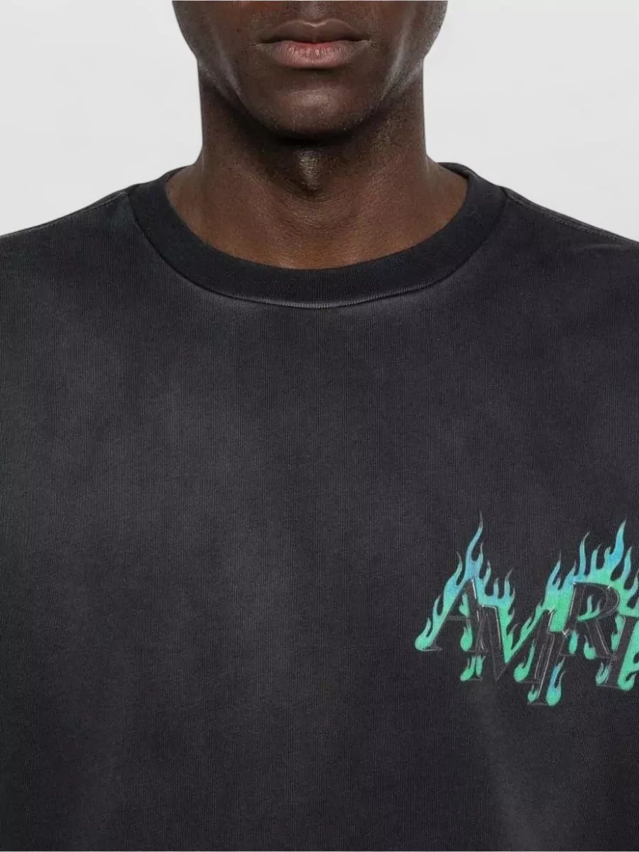 Amiri Cotton Flame Print Oversized T-Shirt