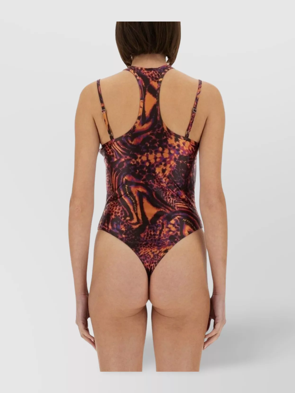 Versace Jeans Couture Bold Print Halterneck High-Cut Leg Swimsuit