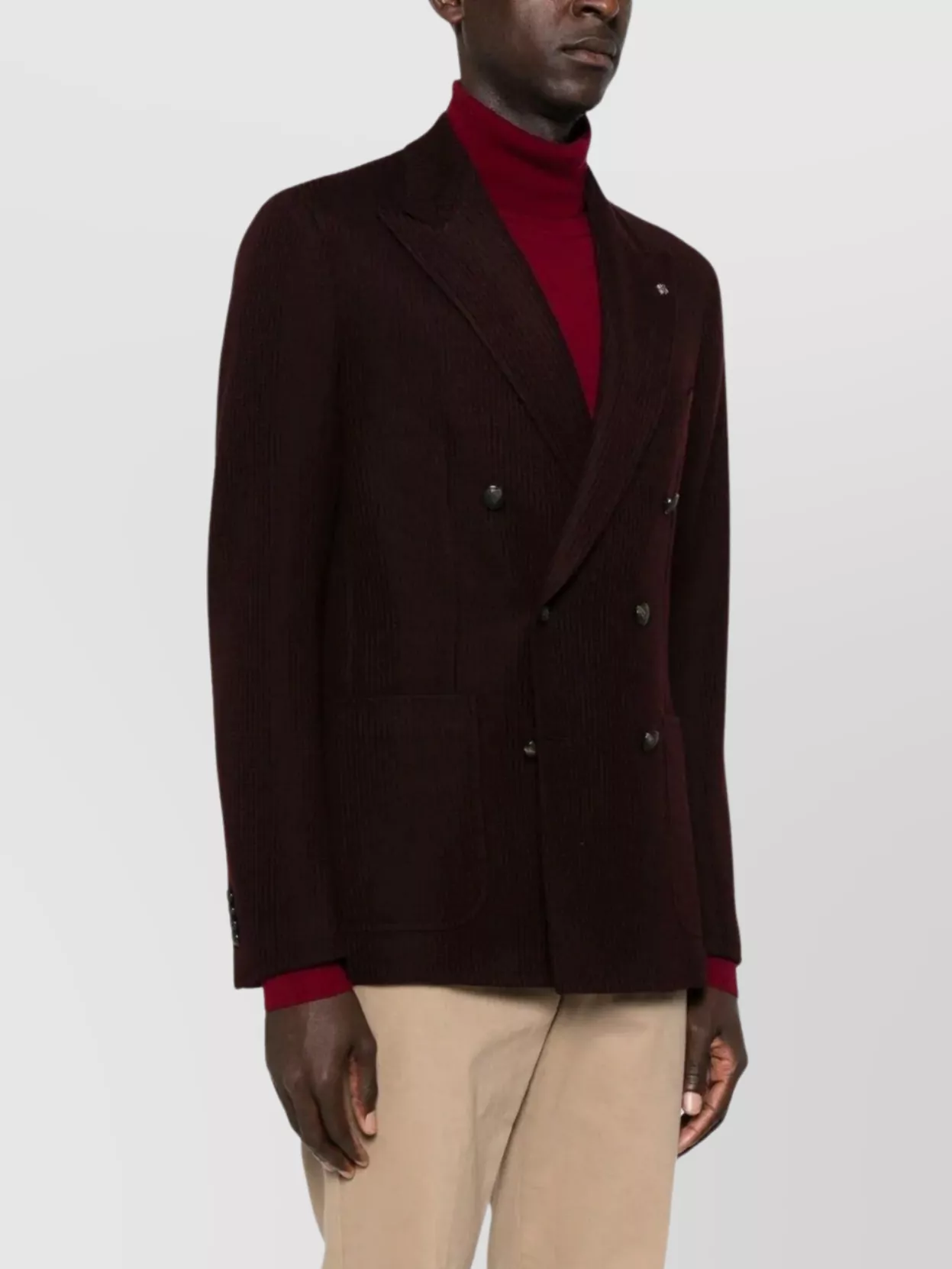 Tagliatore Men's Jacket With Notched Lapels And Pockets