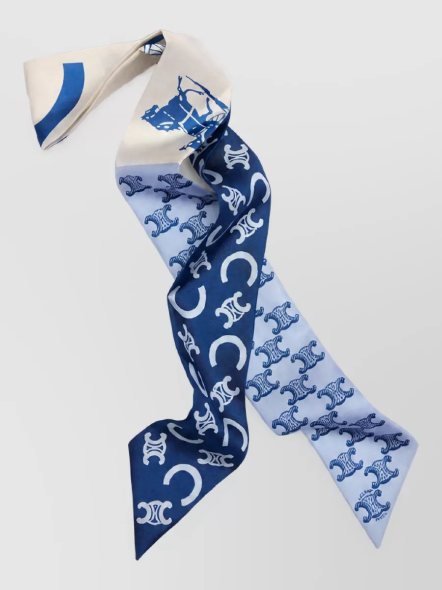 Celine silk printed lavallière scarf