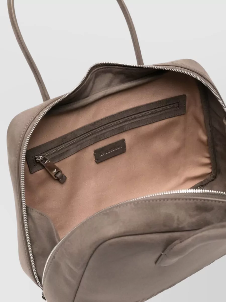 Emporio Armani Leather Shoulder Bag Rectangular Shape Handles