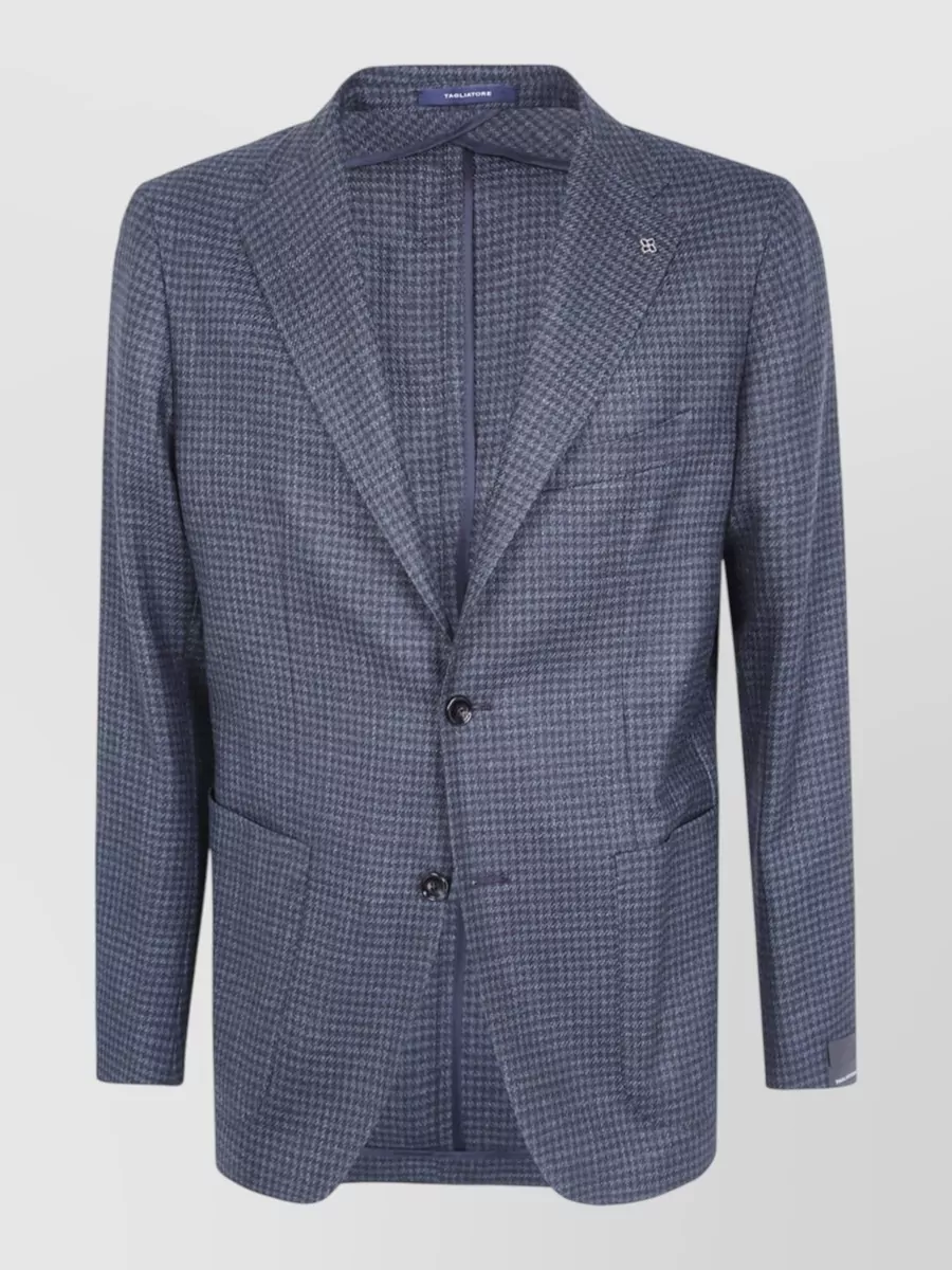 Tagliatore silk virgin wool single breasted suit jacket