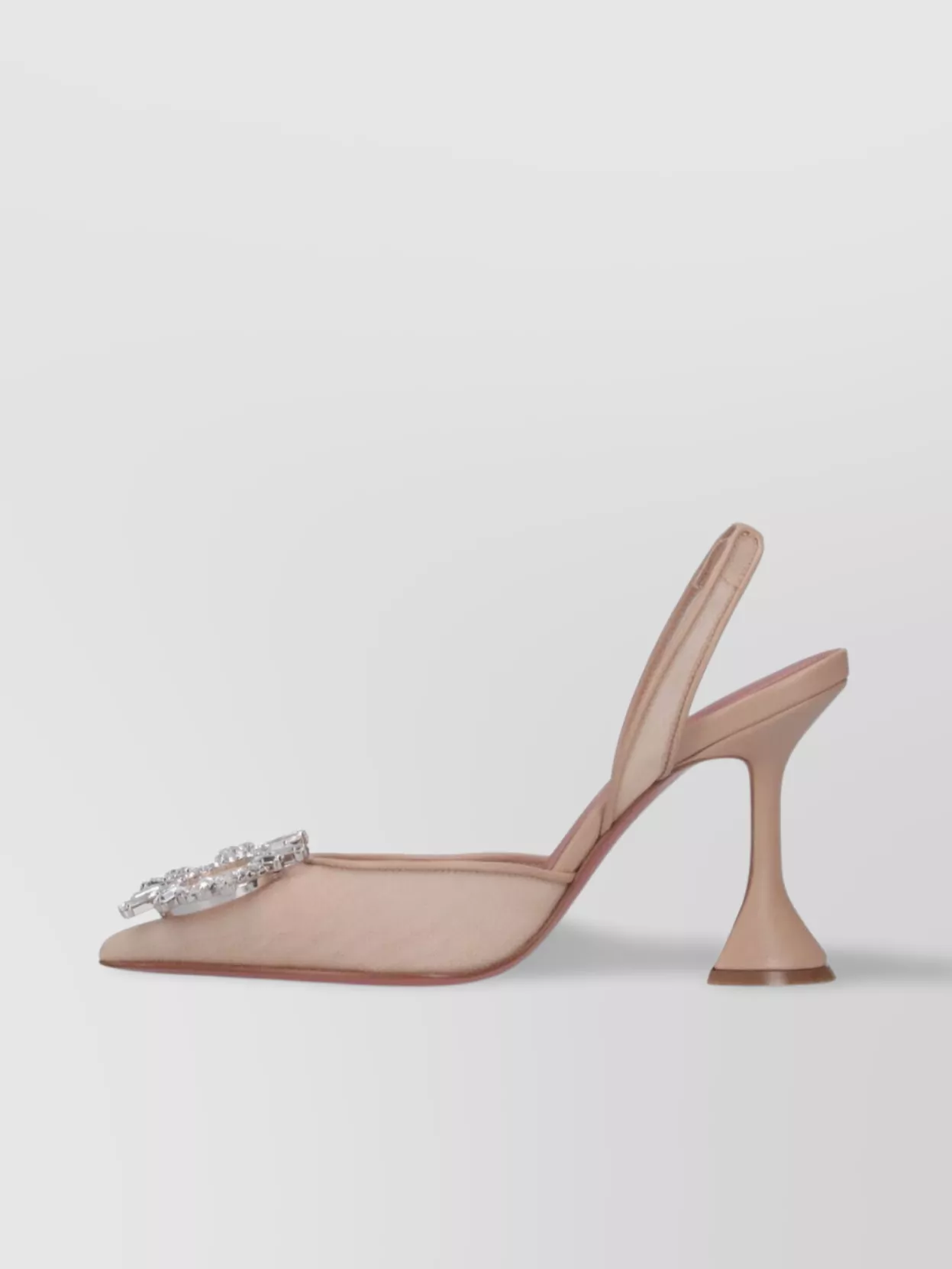 Amina Muaddi Crystal Embellished Pointed Toe Sculptural Heel Pumps