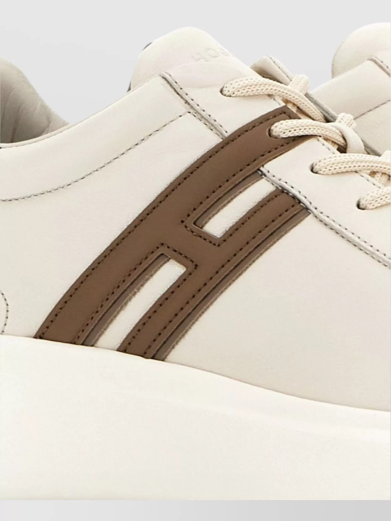 Hogan Leather Sneakers With Round Toe And Rubber Sole