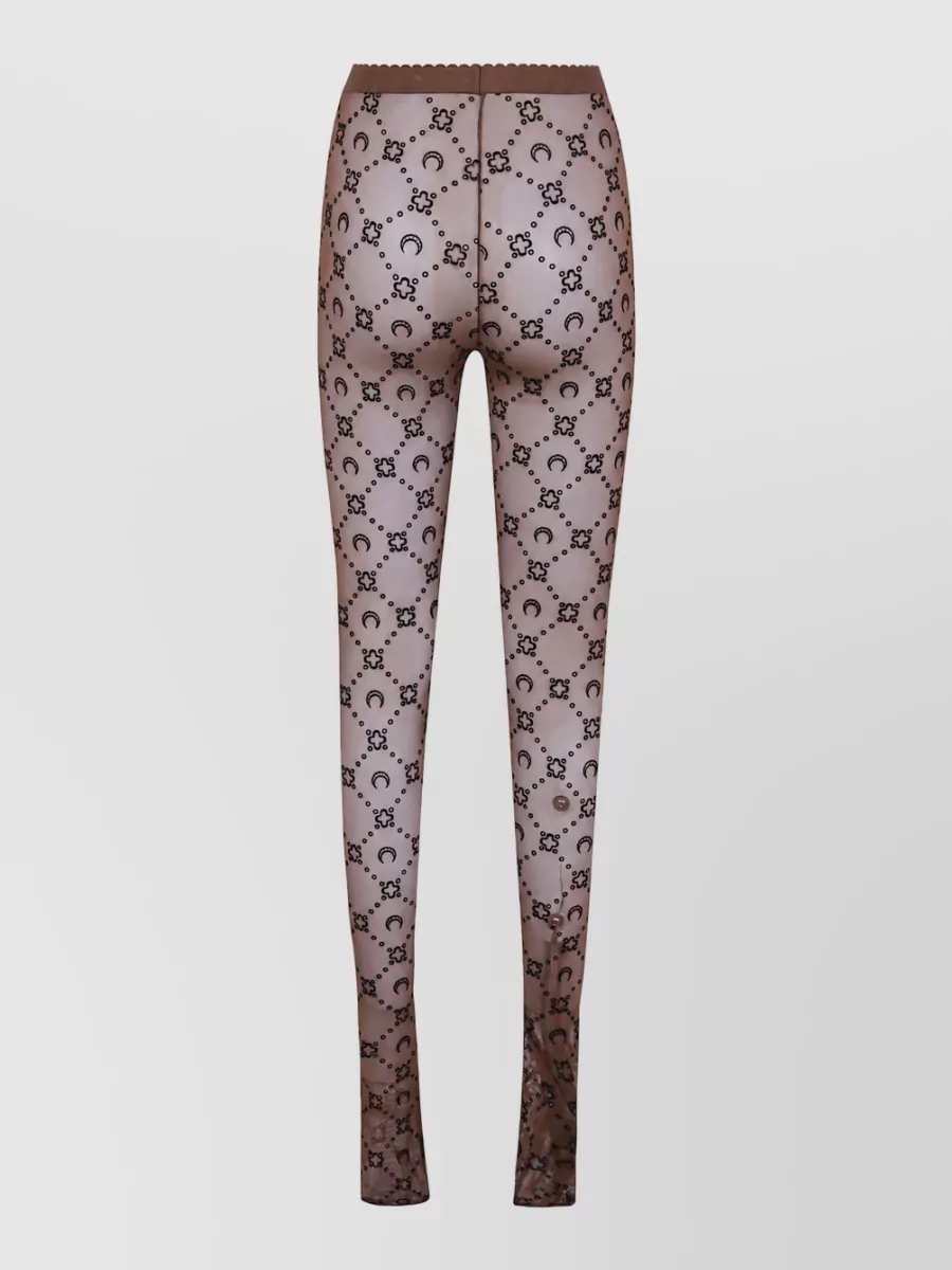 Marine Serre Mesh Logo-Print Tights
