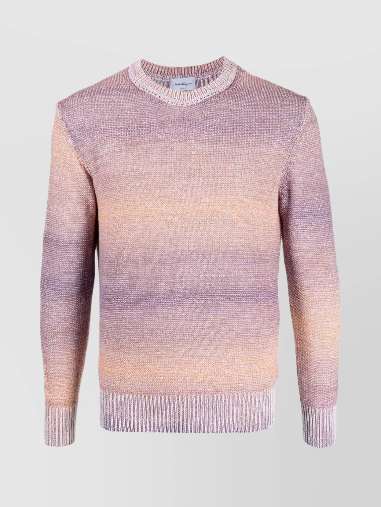 Shop Ferragamo Long Sleeves Knitted Crewneck Sweater In Pastel
