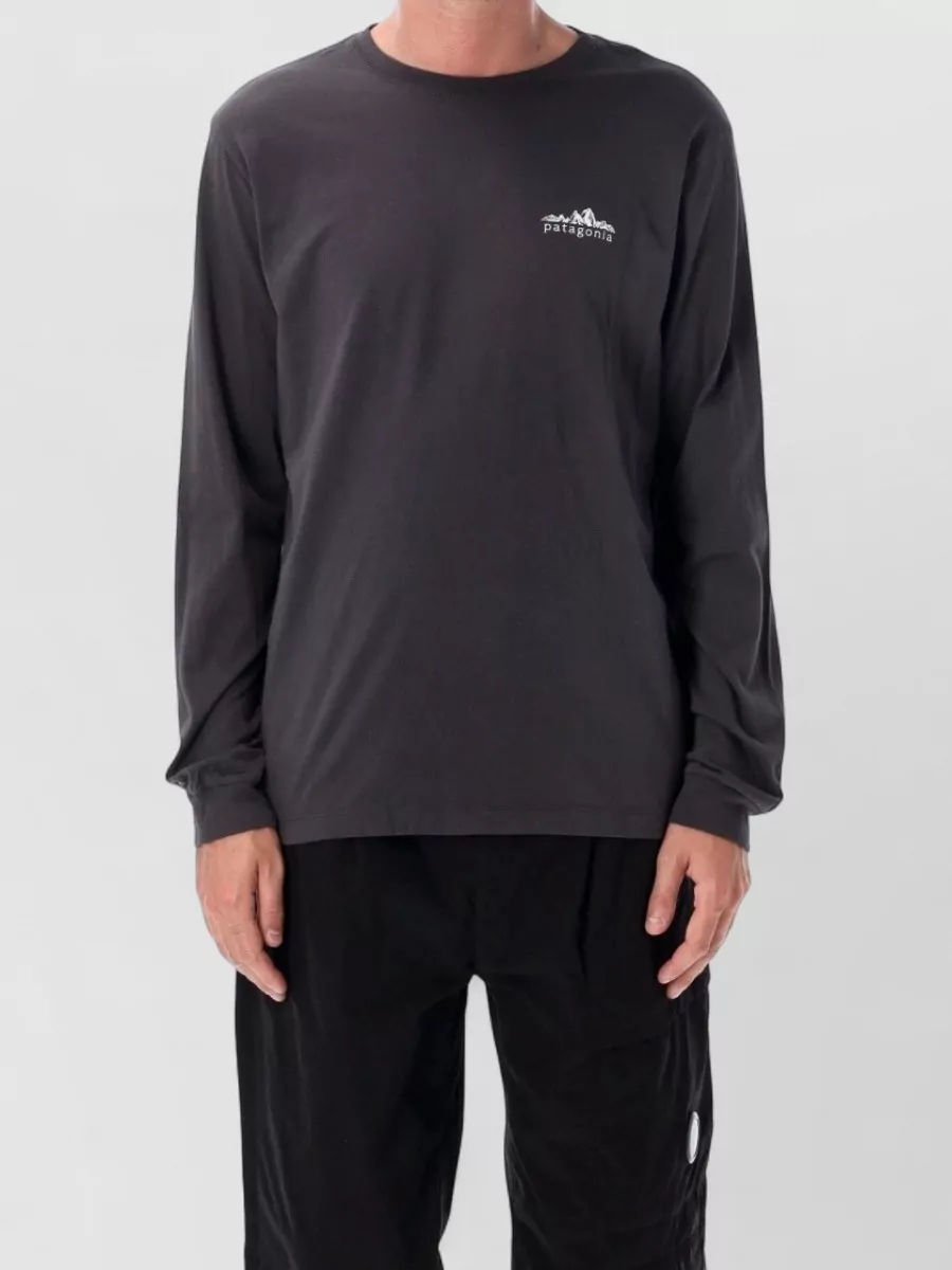 Patagonia organic cotton logo print long sleeve t shirt