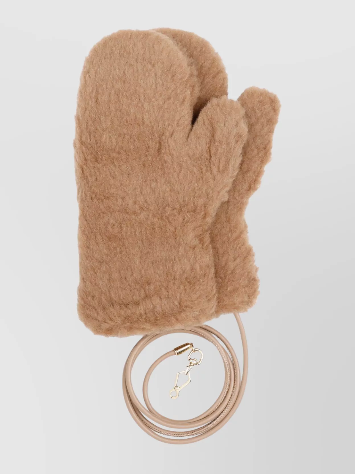 Max Mara Camel Teddy Gloves Faux Fur