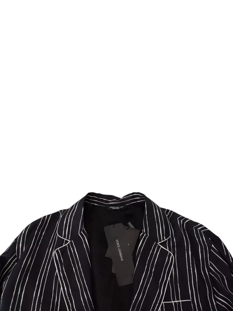 Dolce&Gabbana Silk Striped Single-Breasted Blazer