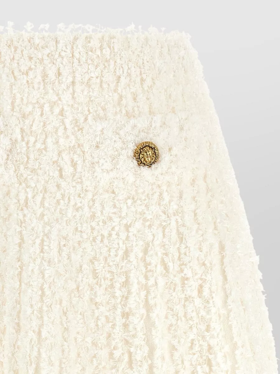 Balmain Pleated Tweed Mini Skirt