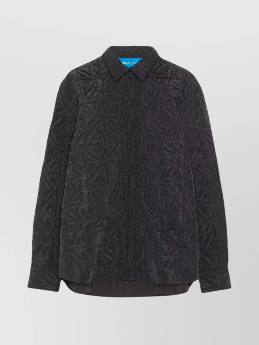 Shop Nina Ricci Quilted Button-up Shirt Collection In Black