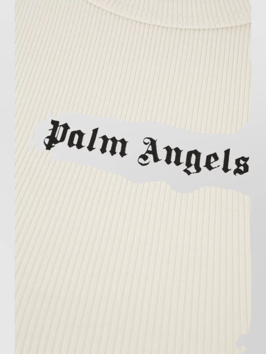 Palm Angels Stretch Cotton Fitted Tank Top