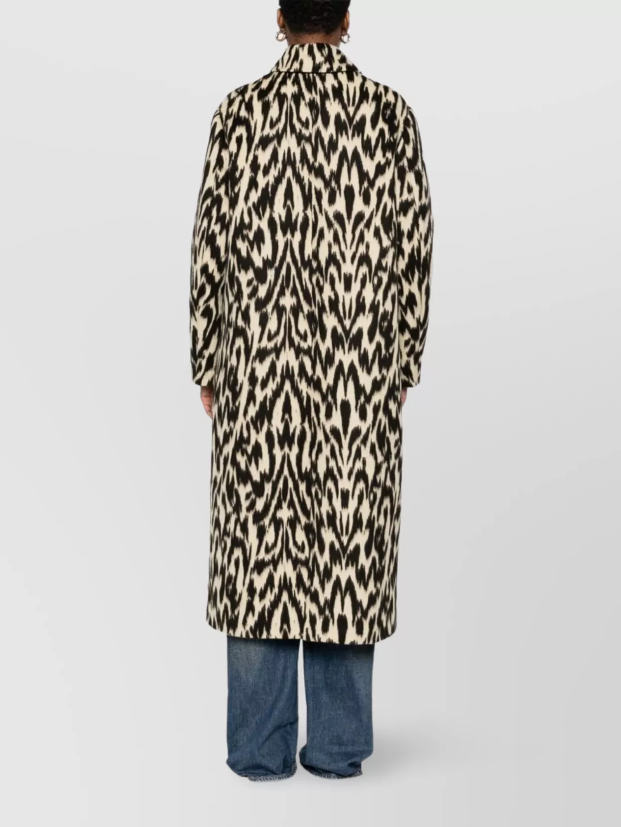 Forte Forte Long Animal Print Coat Featuring Pockets In Multi