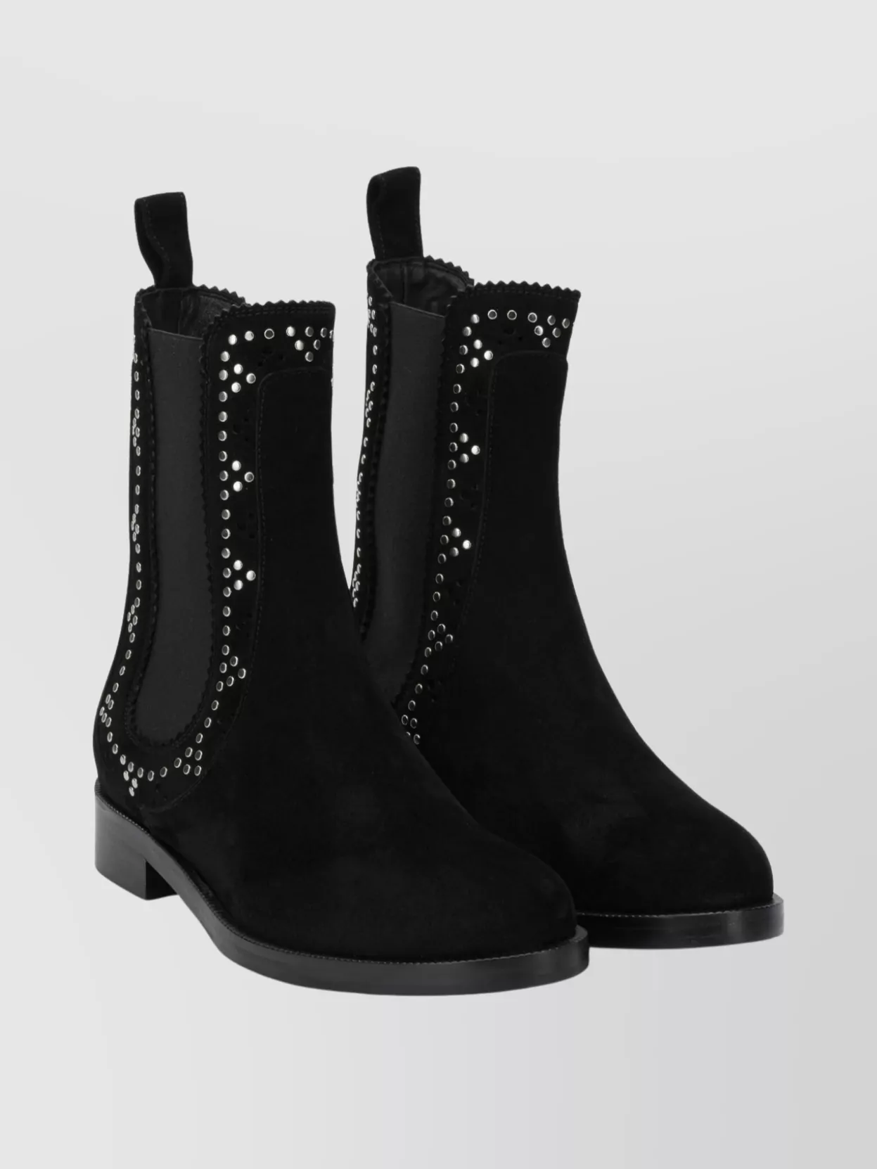 Aquazzura Ankle Boots With Round Toe And Block Heel In Black