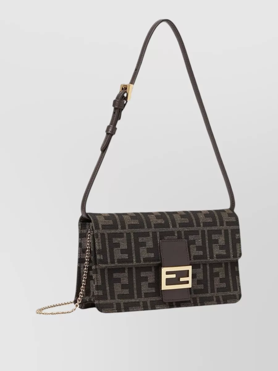 Fendi leather wallet on chain