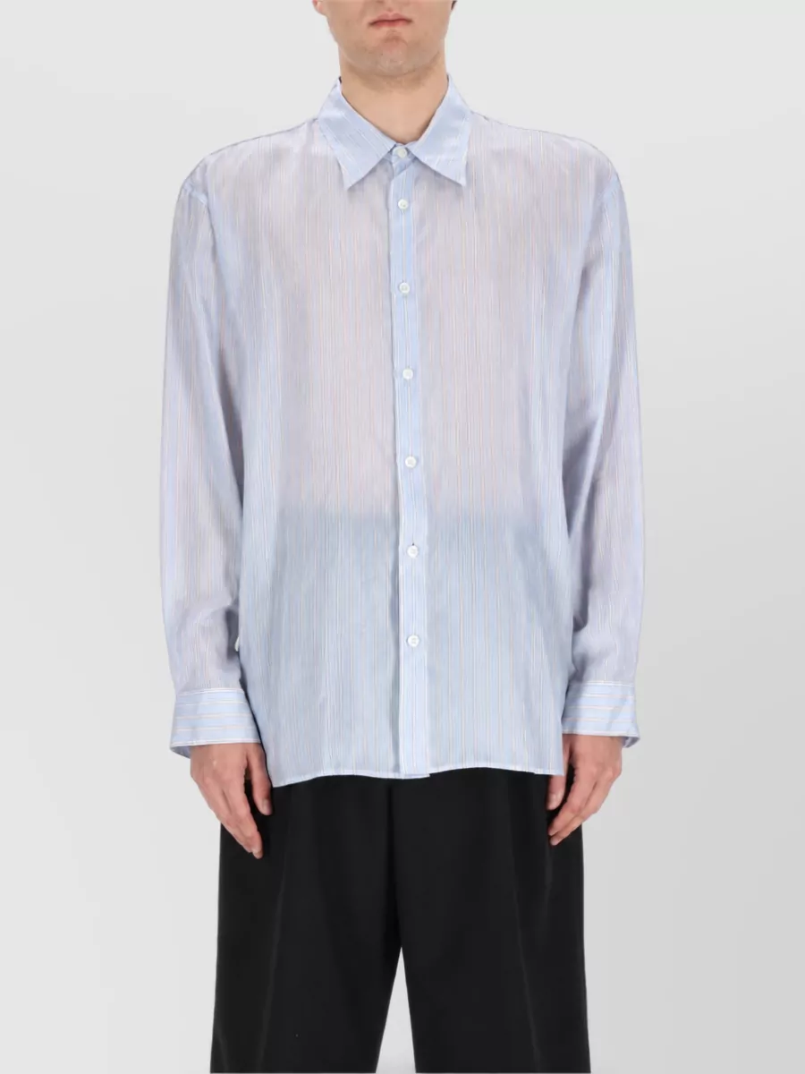 Dries Van Noten Striped Long Sleeve Relaxed Fit Shirt
