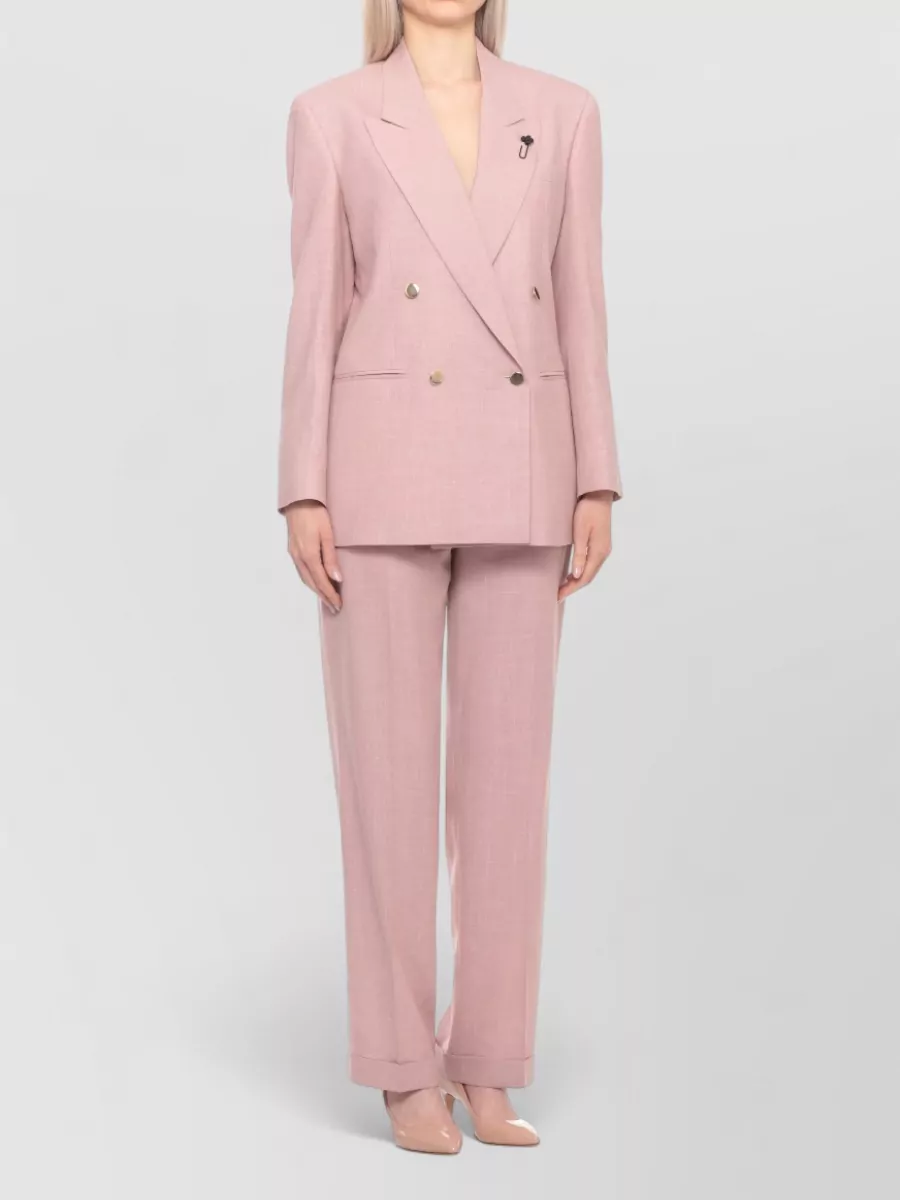 Lardini Wool Silk Linen Double-Breasted Blazer